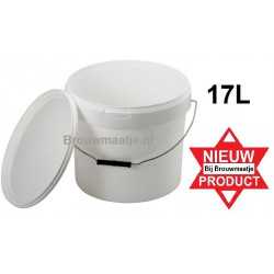 emmer 50 l wit plastic +deksel +handvatten