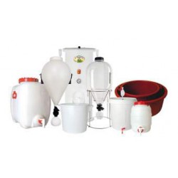 emmer 50 l wit plastic +deksel +handvatten