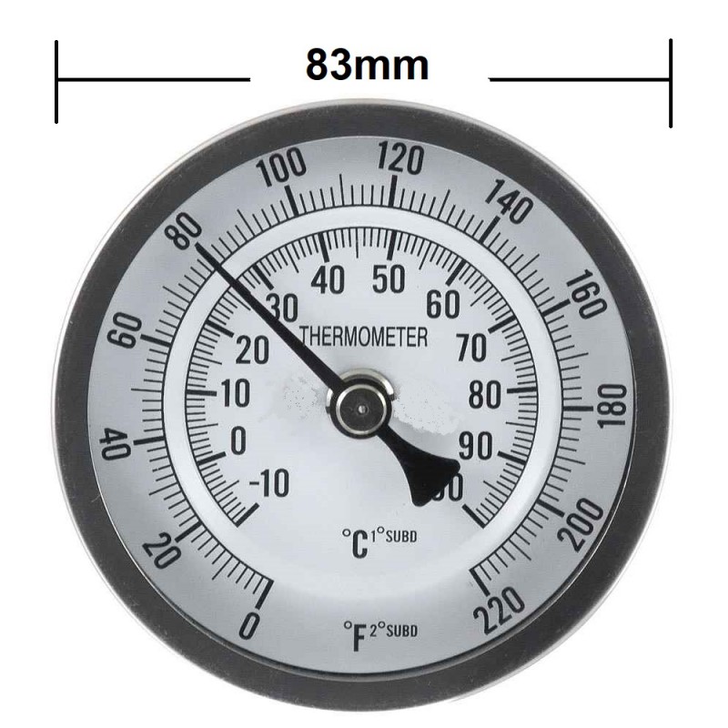 omdraaien redactioneel De Thermometer RVS voor huiddoorvoer 1/2 analoog