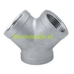 Y stuk 3/4 RVS