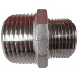 Verloopnippel 1/2 X 3/8 Rvs