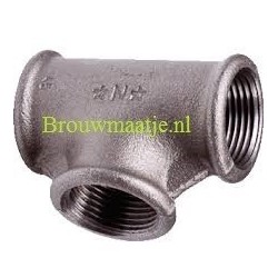 T Stuk 1/2 binnendraads Rvs