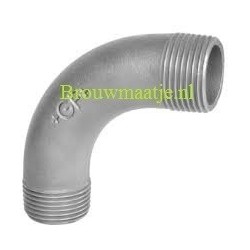 Bocht 90° 1 Rvs buitendraad